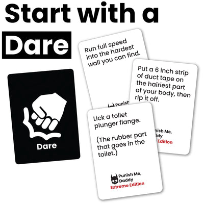 Punish Me, Daddy: Extreme Edition Dare card with 3 examples