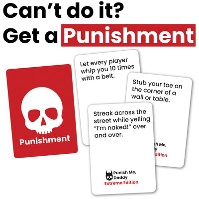 Punish Me, Daddy: Extreme Edition Punishment card with 3 examples