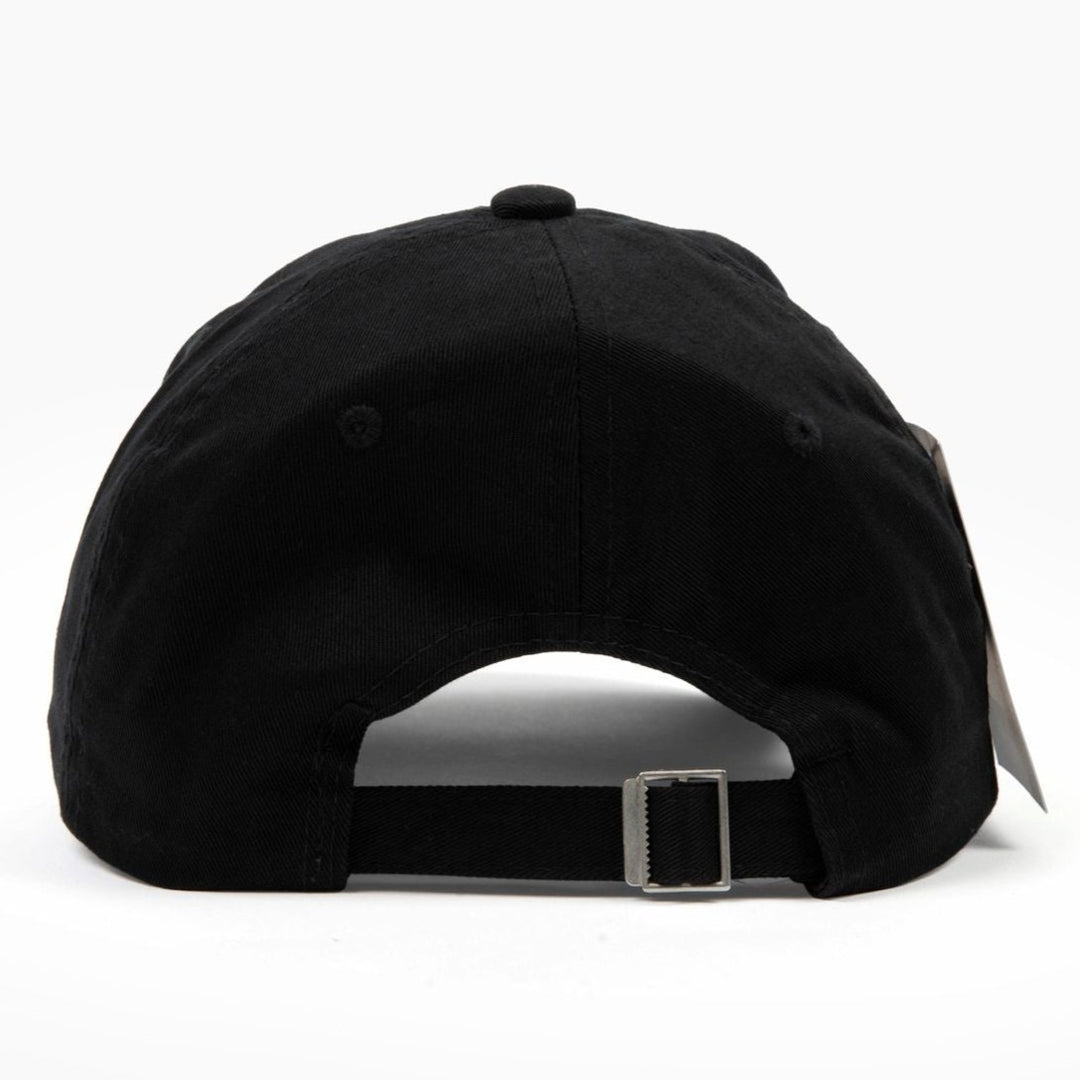 Back photo of black 100% cotton hat with official Punish Me, Daddy trademarked logo in the front