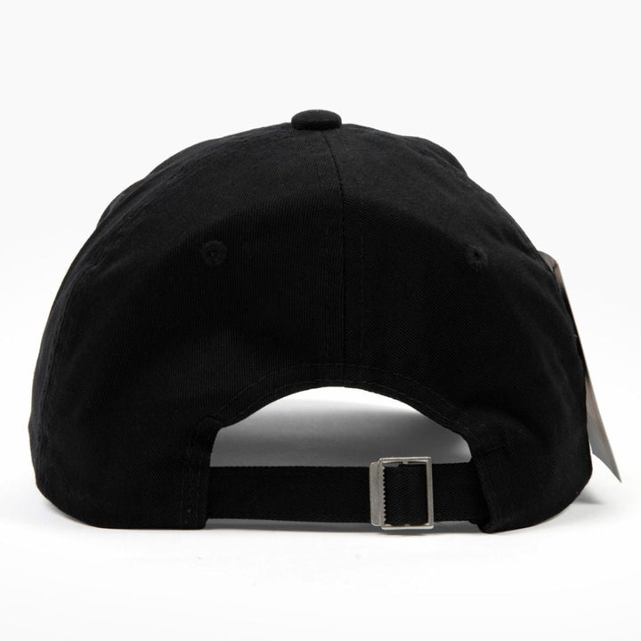 Back photo of black 100% cotton hat with official Punish Me, Daddy trademarked logo in the front